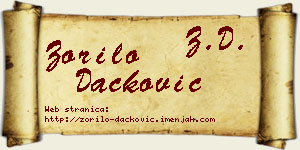 Zorilo Dačković vizit kartica